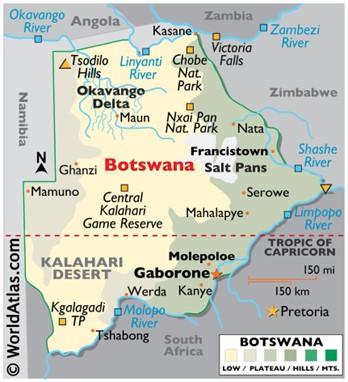 Map of Botswana