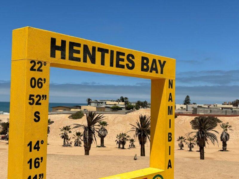 Sign reading Henties Bay