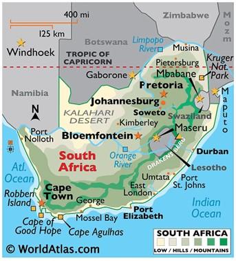 Map of South Africa