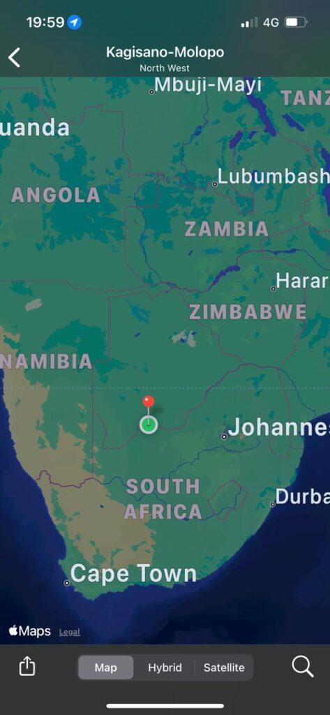 A hunting location shown via map