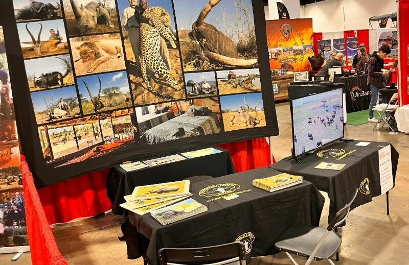 Hunting outfitter's booth at an exhibition